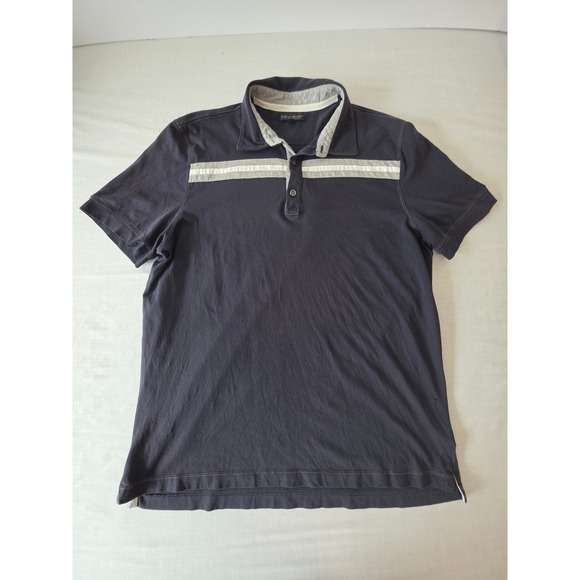 Banana Republic Tops - Banana Republic Fitted Pima Cotton Polo Chest Stripe XL Navy Blue Casual Preppy